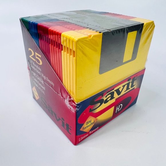 Savit Other - IBM Formatted Disks Color 25 Count High Density 3.5" Microdisks Floppy Disks
